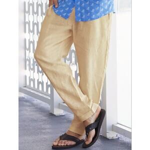 NEW Hardaddy Cotton Pants XL Pull On Beige Plain Hawaiian Casual Trousers